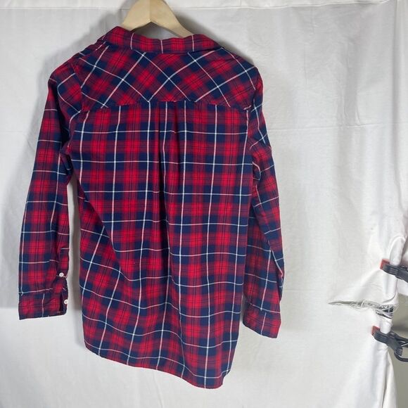 J. Crew Red/Blue Plaid Popover Flannel Shirt Sz XS - Picture 2 of 6